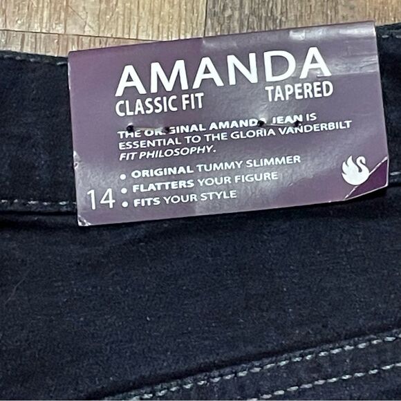 Gloria Vanderbilt Amanda Dark Wash Women 14 Classic Fit Tapered NWT Jeans - Picture 8 of 13